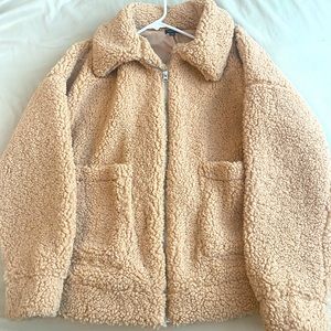 “Oversized-look” Teddy Jacket